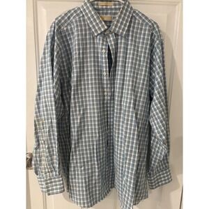 Michael Kors Dress Shirt Plaid Checkered Long Sleeve Button‎ Up 17 1/2